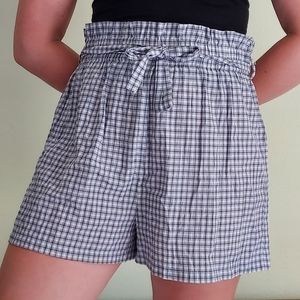 Urban Outfitters Plaid Paper Bag Shorts sizeL